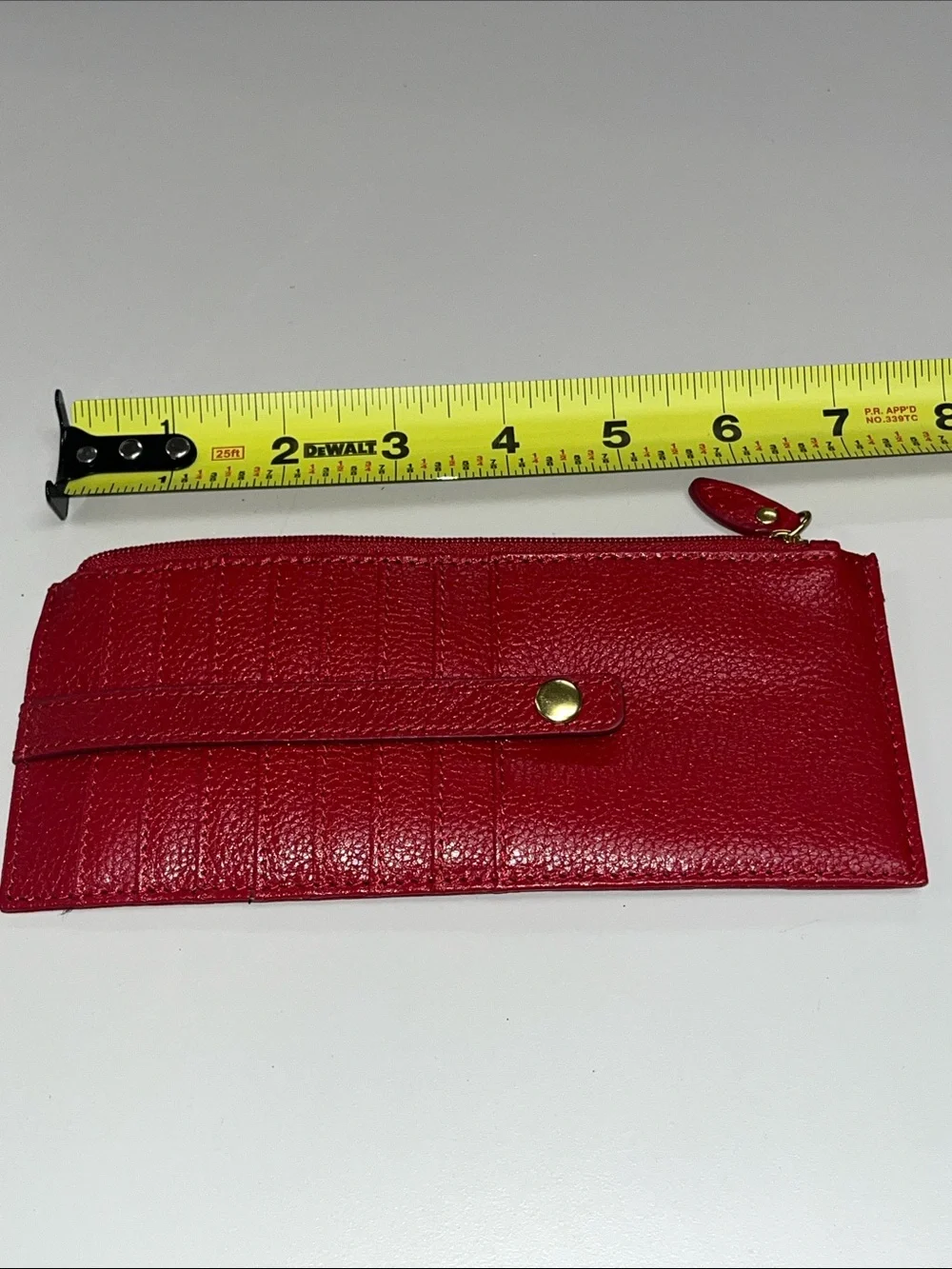 Lodis Red Pebbled Leather Zip Card Holder / Wallet